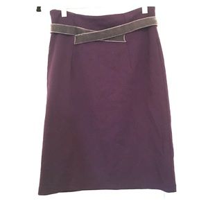 Purple Knee-length Skirt